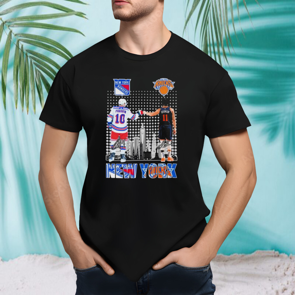 New York Sports Teams Jalen Brunson And Artemi Panarin Signatures Shirt