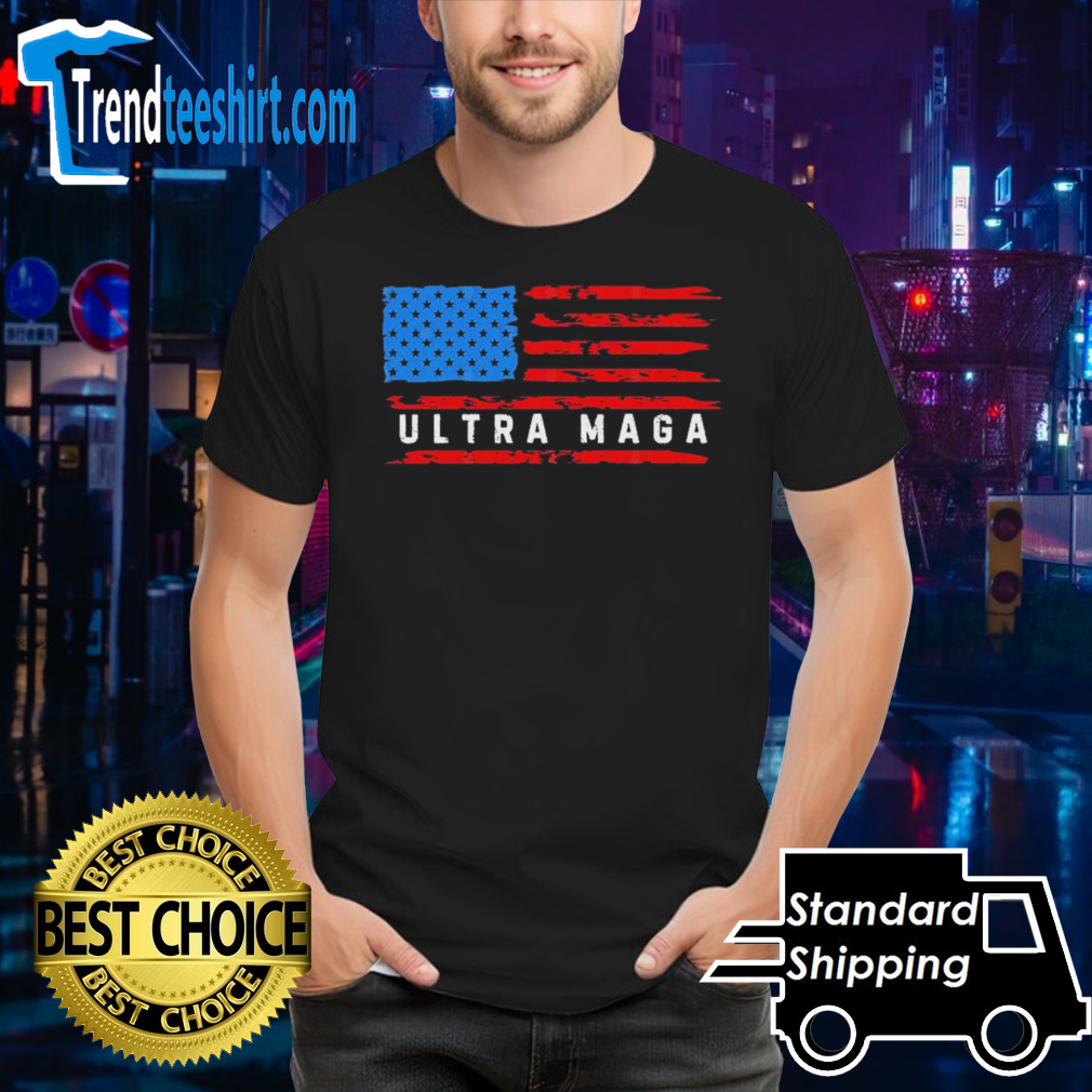 Ultra MAGA American Flag 2024 Republican Pro Trump T-Shirt