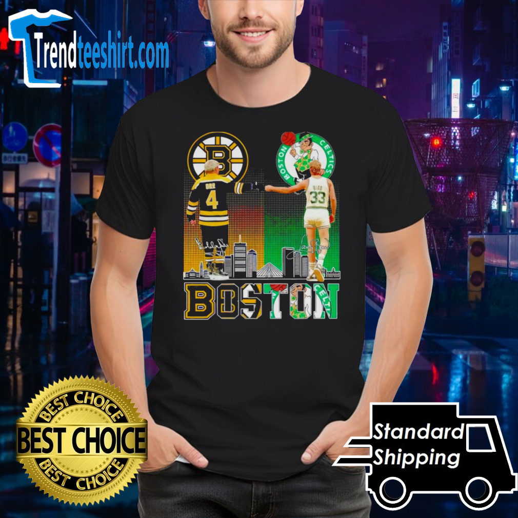 Boston Celtics Larry Bird Boston Bruins Bobby Orr The Legends Proud Fan Shirt