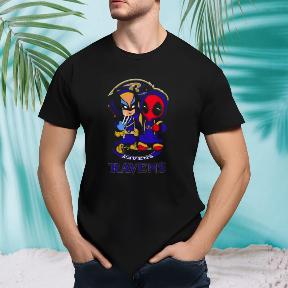 Friends Marvel Deadpool Wolverine Baltimore Ravens Shirt