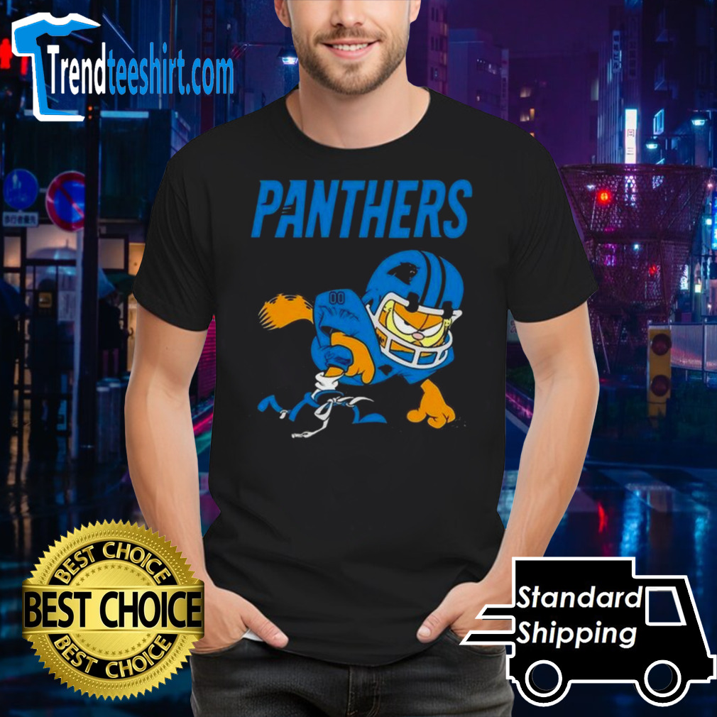 Carolina Panthers Garfield Cat Grumpy Football Player 2024 T-shirt