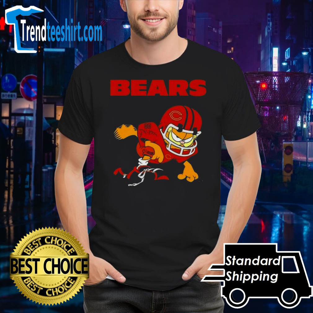 Chicago Bears Garfield Cat Grumpy Football Player 2024 T-shirt