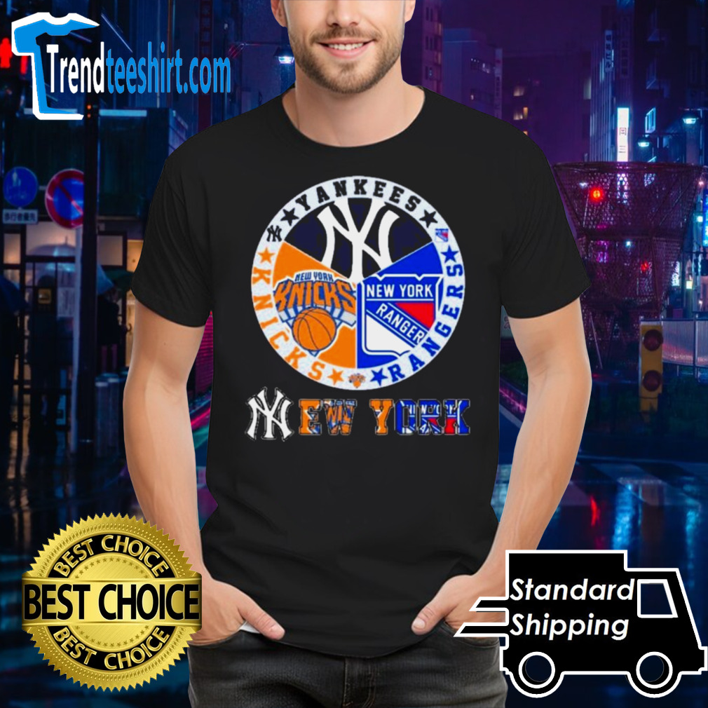 Yankees, Rangers And Knicks New York Sports Teams Logo Shirt