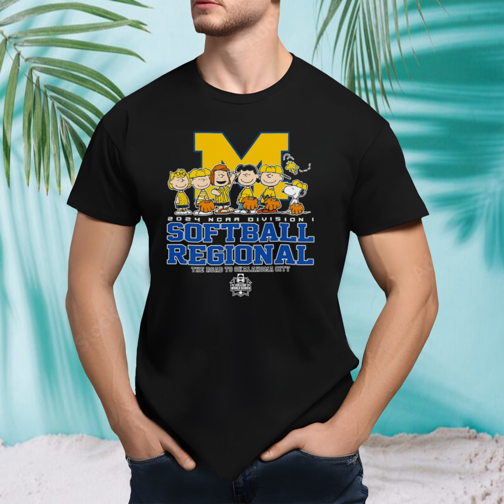 Peanuts Characters Michigan Wolverines 2024 NCAA Division I Softball Regional shirt