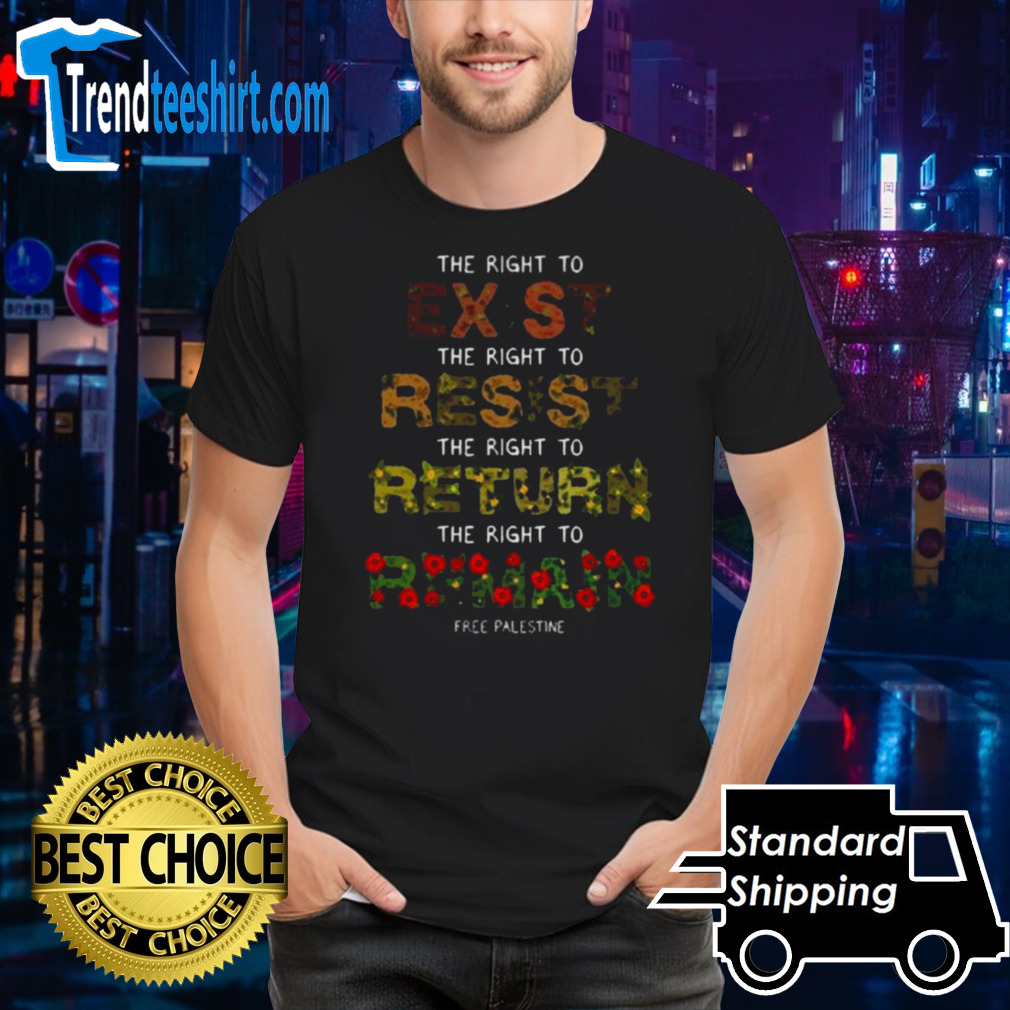 The Right To Exist Resist Return Remain Free Palestine Shirt