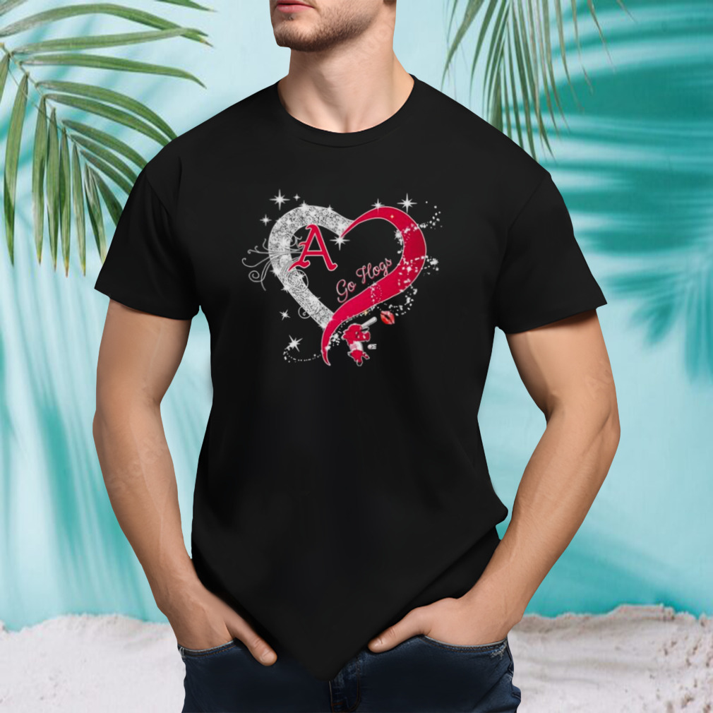 Heart Arkansas Razorbacks Baseball Go Vols Shirt