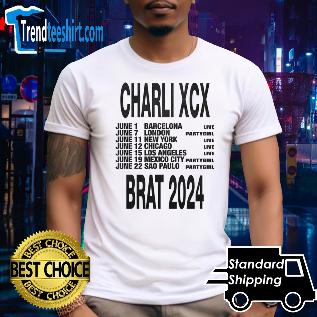 Charli XCX Brat 2024 Schedule List Date Tour shirt