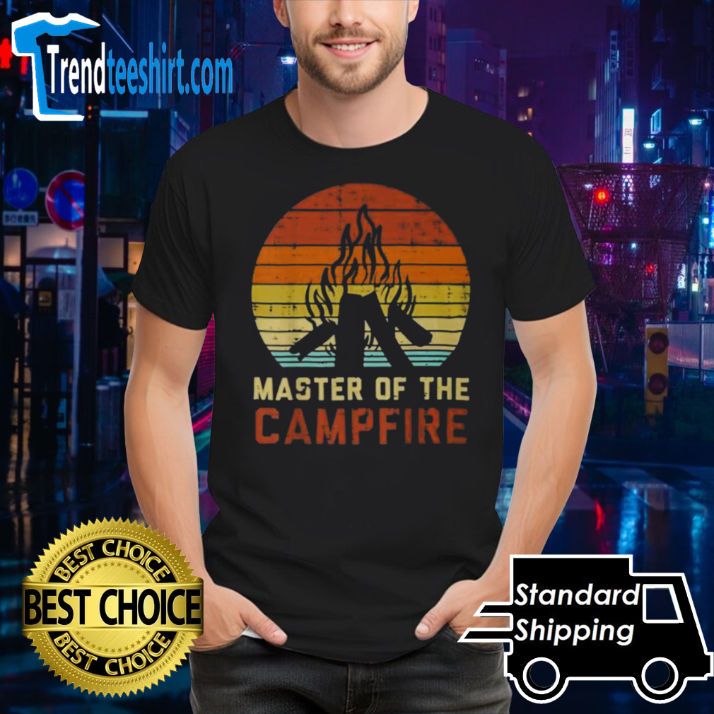 Master Of The Campfire Sunset Retro Bonfire Camping Camper Unisex T Shirt