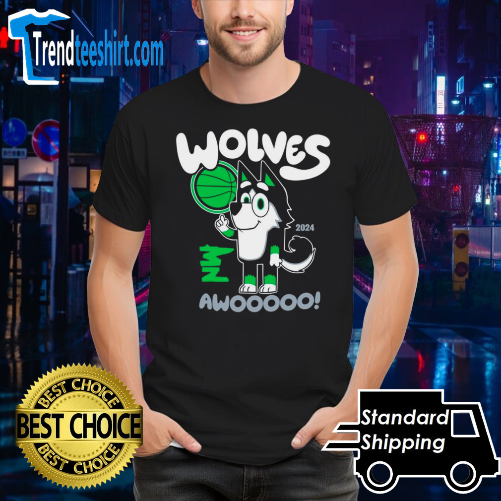 Awooo Wolves Bluey Minnesota Basketball shirt
