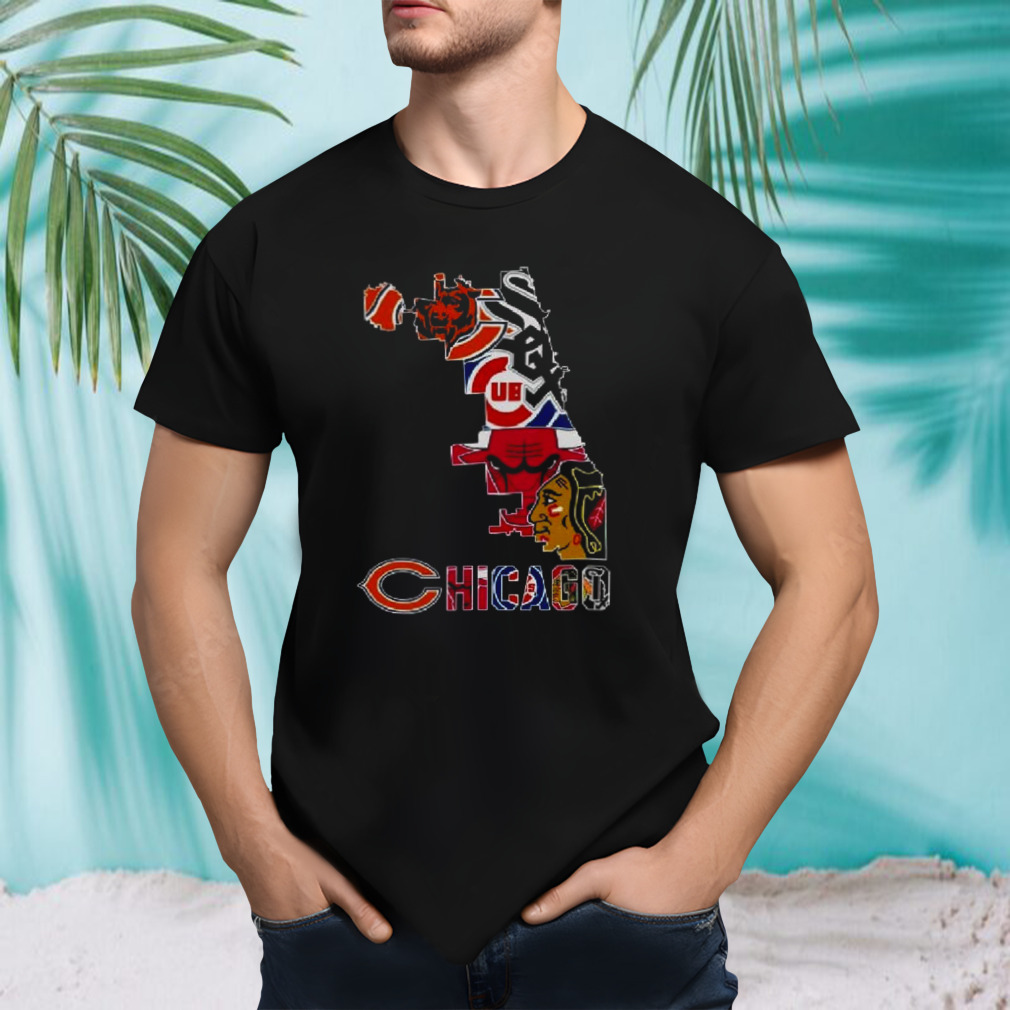 Chicago Map Sports Teams Logo shirt