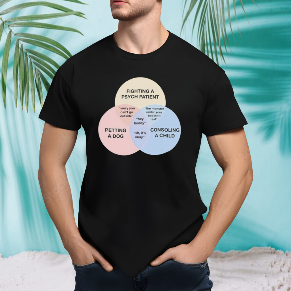 Fighting a psych patient petting a dog consoling a child shirt