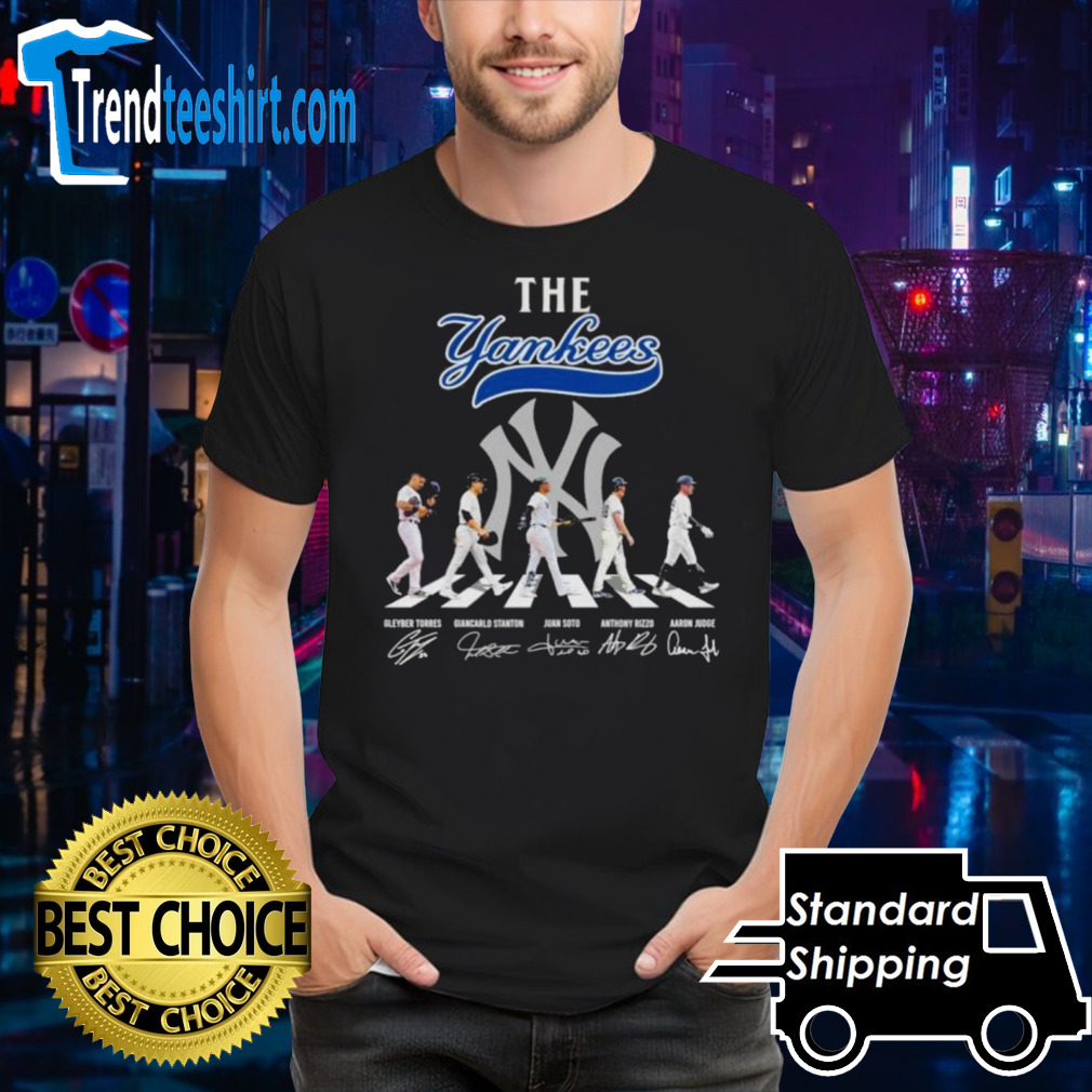 Official The Yankees Abbey Road Torres Stanton Soto Rizzo And Judge Signatures Shirt