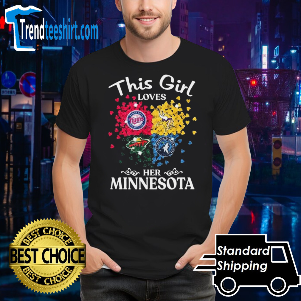 This Girl Loves Her Minnesota Sports Teams Logo Diamonds shirt