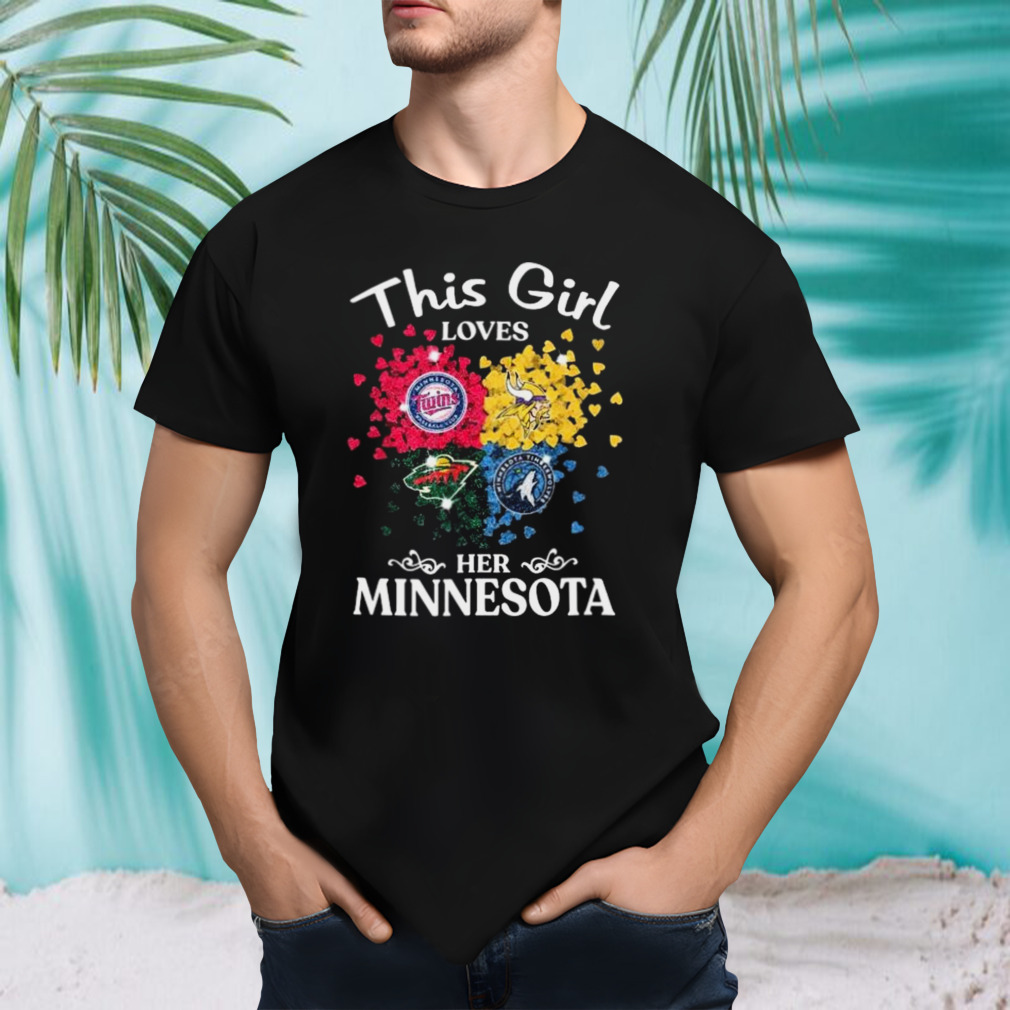 This Girl Loves Her Minnesota Sports Teams Logo Diamonds shirt