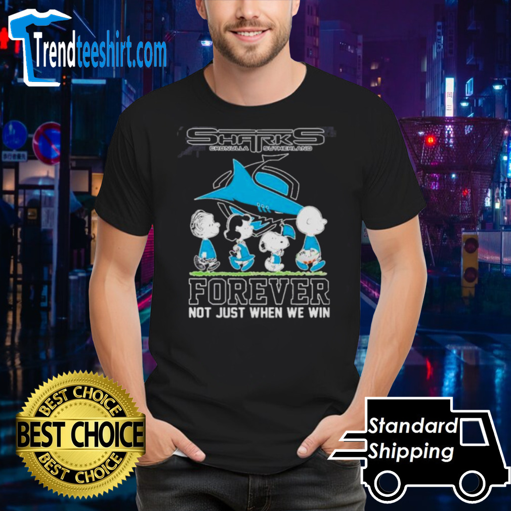 Official Peanuts Characters Walking Cronulla-Sutherland Sharks Forever Not Just When We Win Shirt