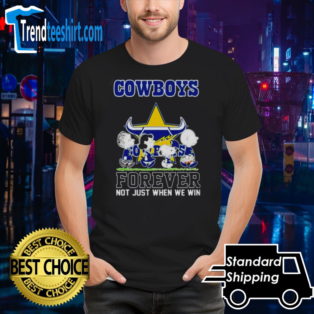 Official Peanuts Characters Walking North Queensland Cowboys Forever Not Just When We Win Shirt