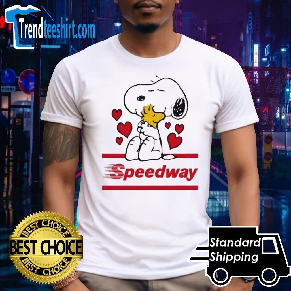 Snoopy And Woodstock Loves Speedway Logo T-shirt