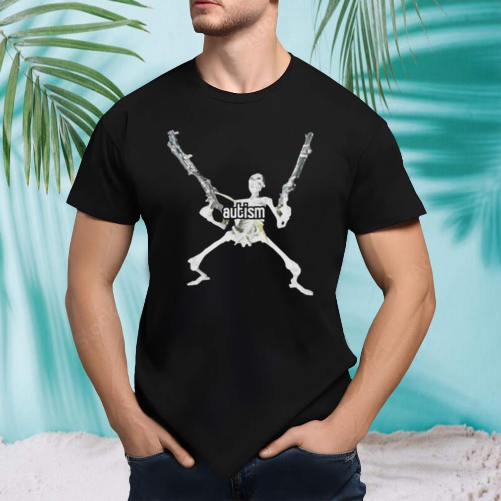 Vonalt Autism Skeleton With Guns T-shirt