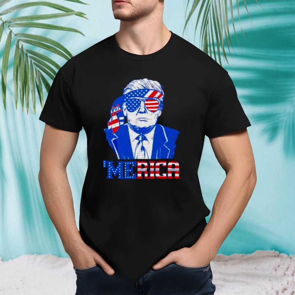 Donald Trump Merica Trump Sunglass US Flag 4th Of July T Shirt
