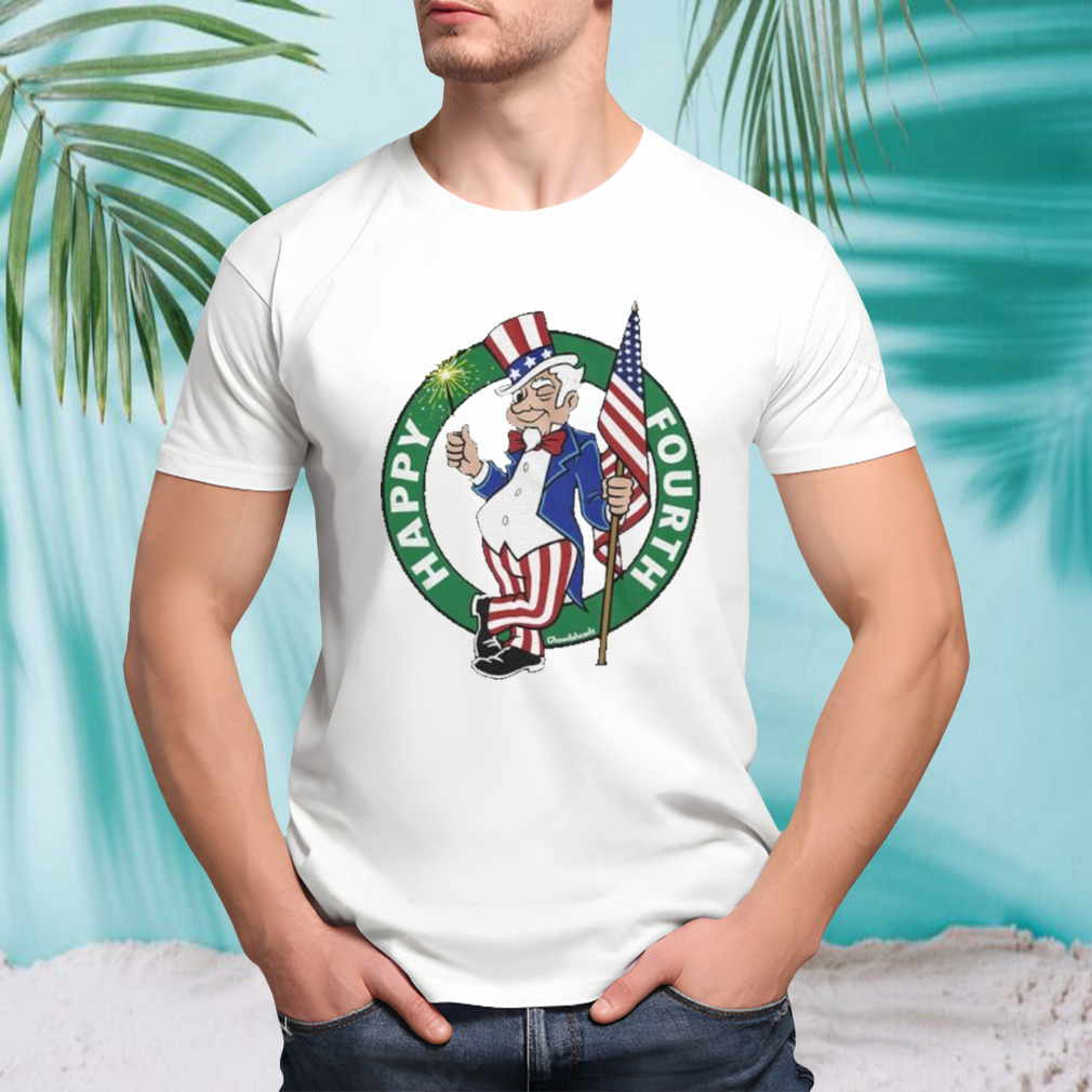 Boston Celtics Happy Fourth Uncle Sam Circle Logo T-Shirt