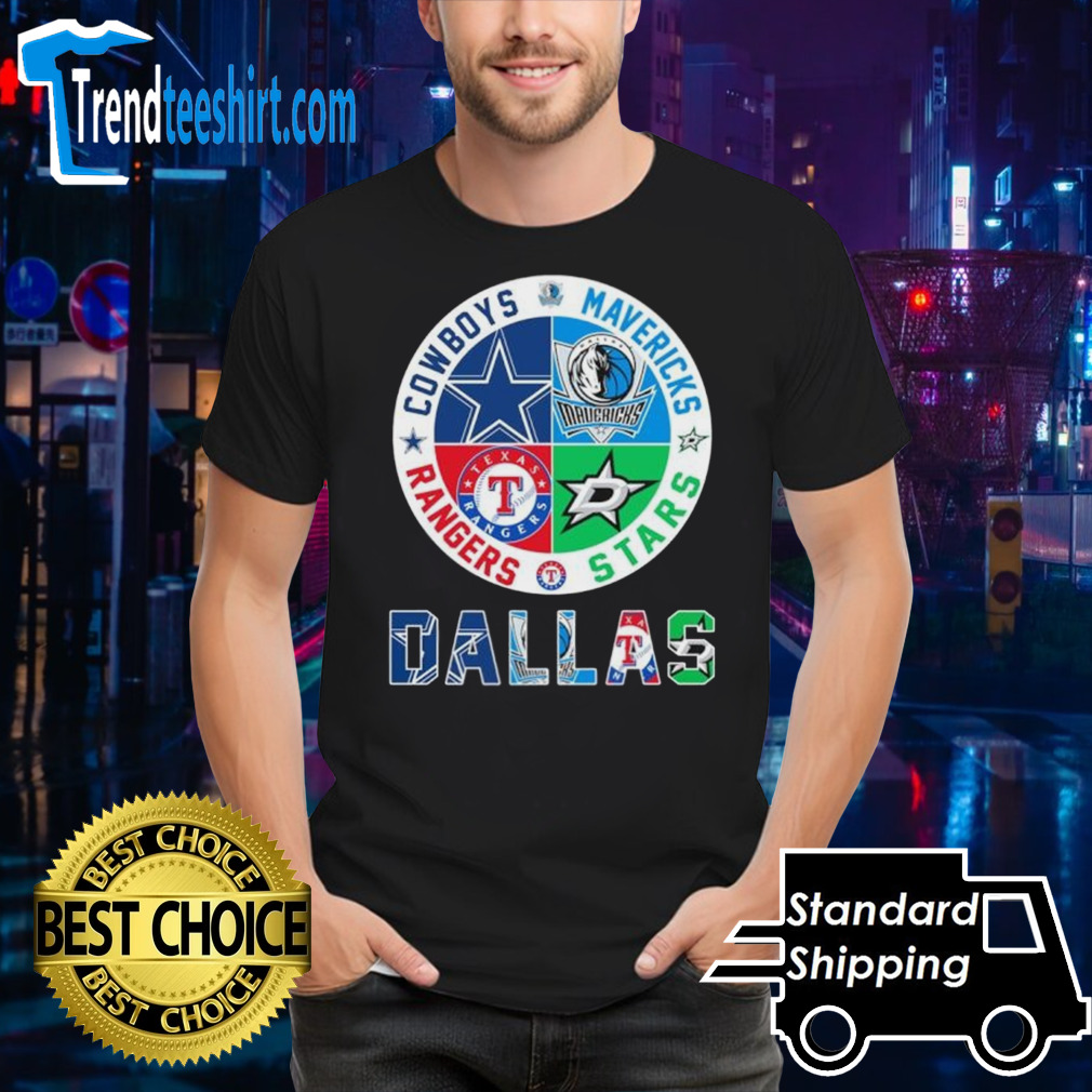 2024 Dallas Sports Teams Logo Cowboys, Mavericks, Stars And Rangers Shirt