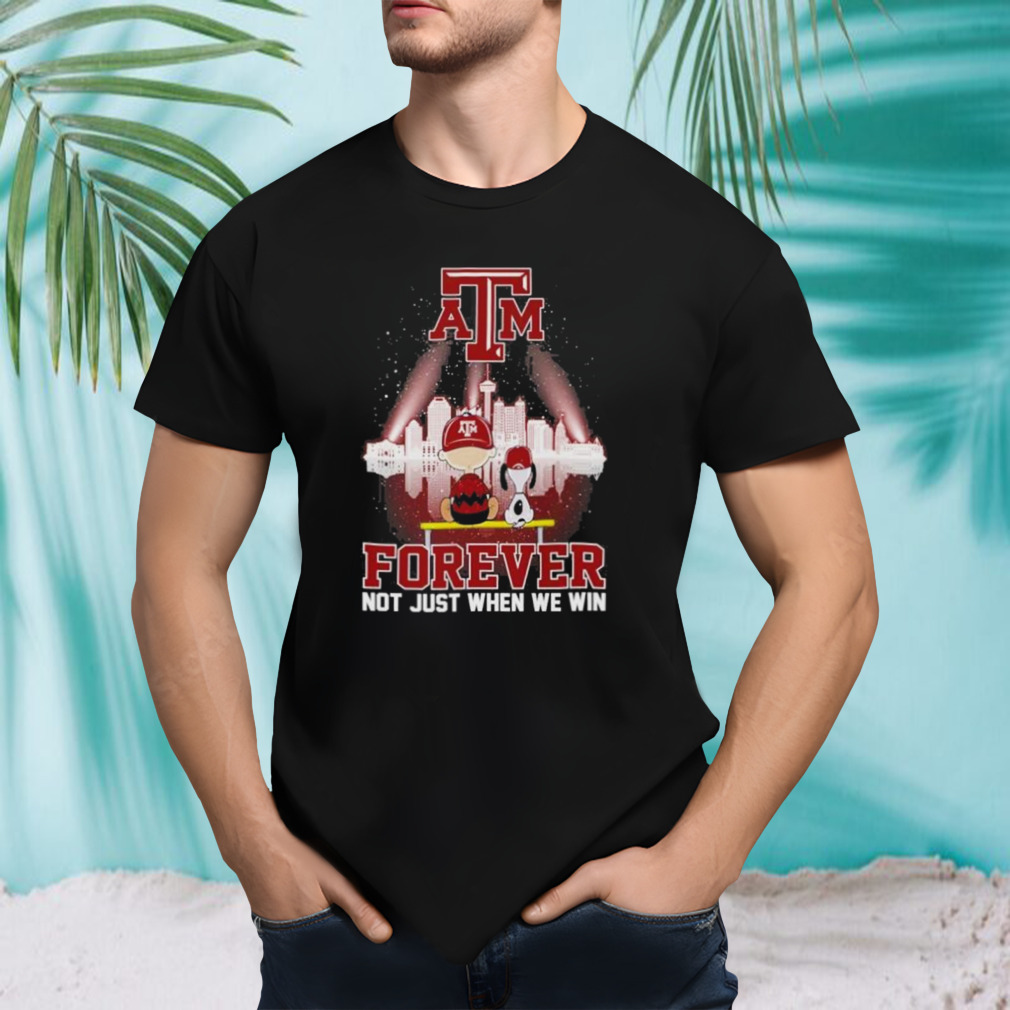 Peanuts Snoopy And Charlie Brown Watching Texas A&M Aggies Forever Not Just When We Win Shirt
