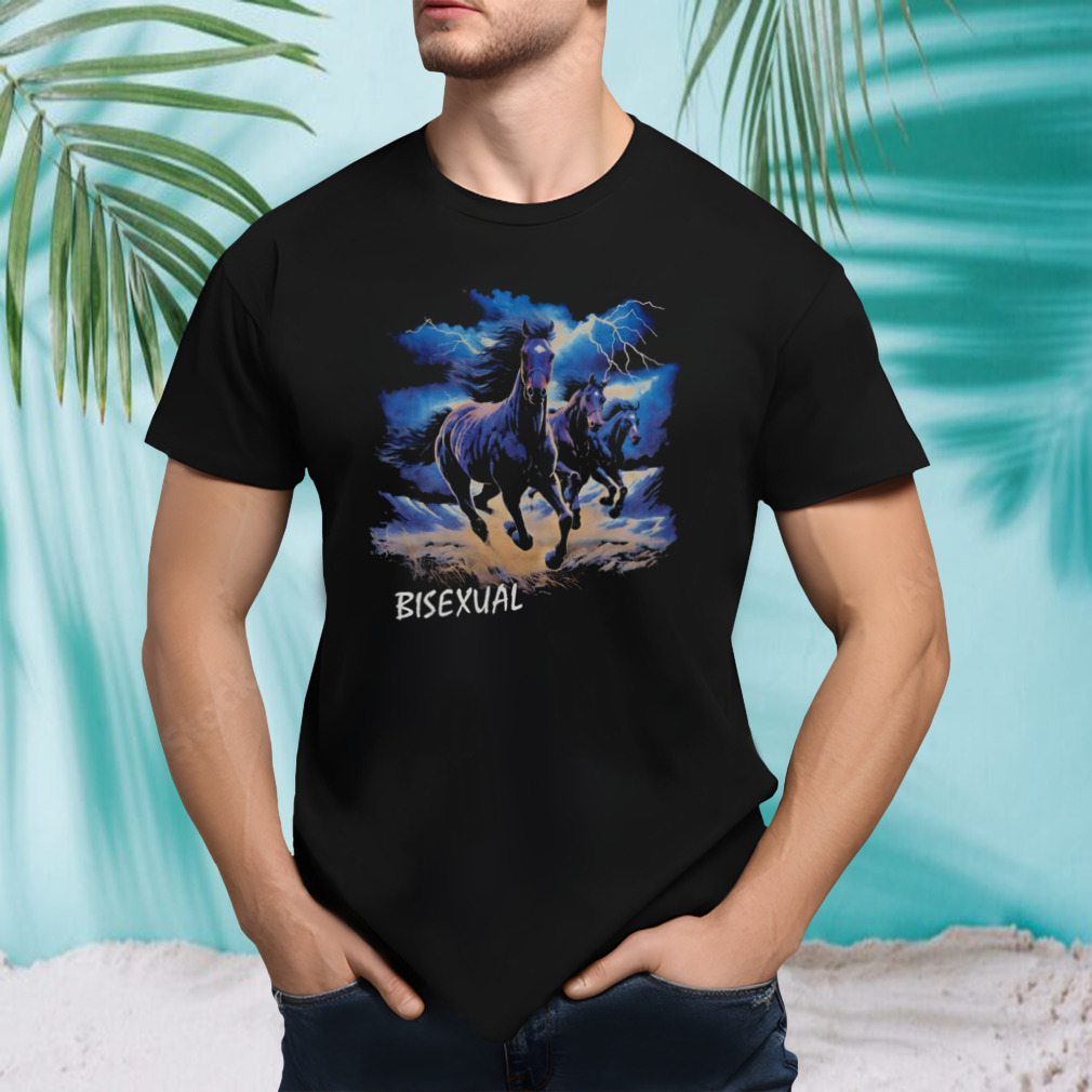 Horses running in thunderstorm vintage shirt