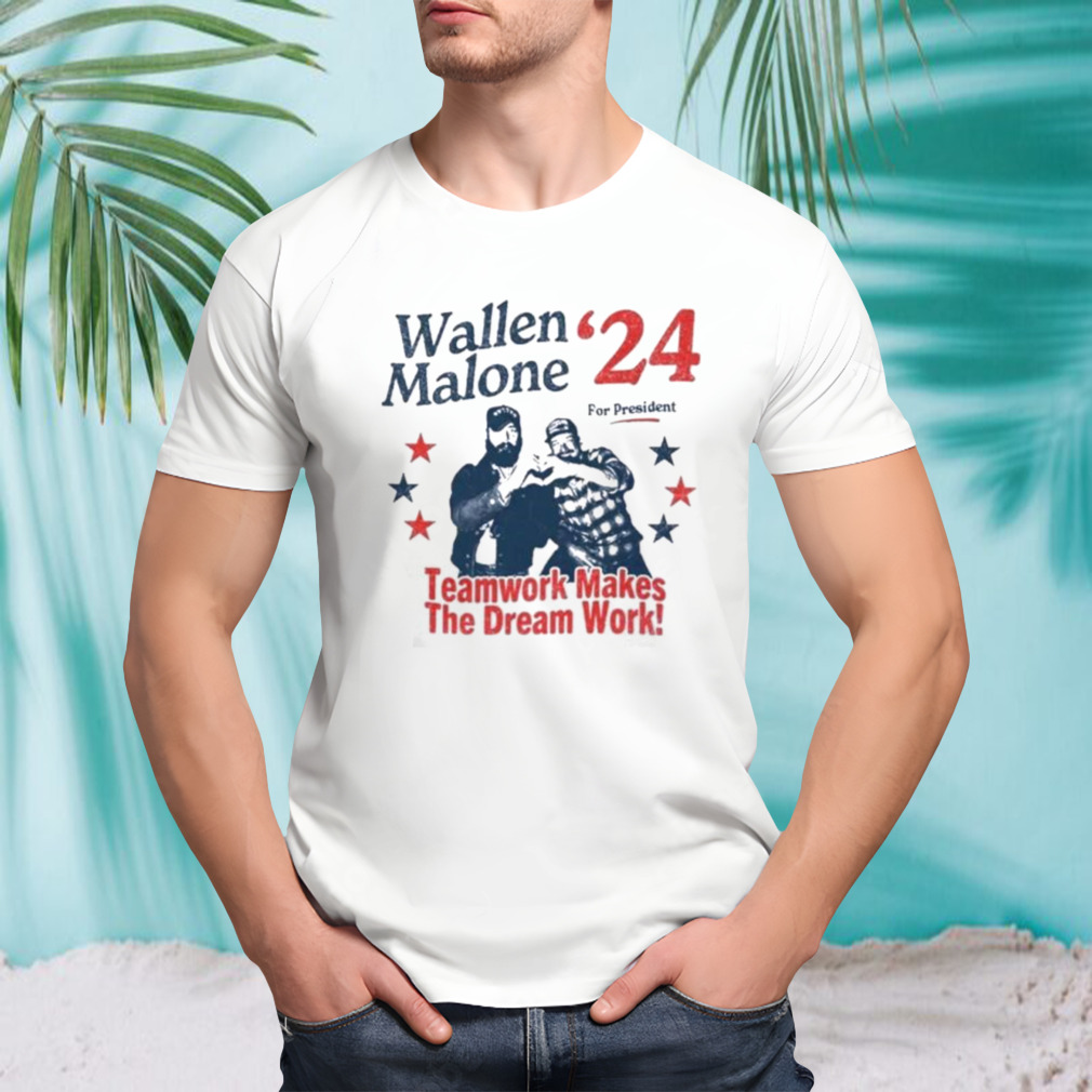 Wallen Malone 2024 For President Funny 24 Election Graphic Tee Vintage Inspired Humor Concert Music Shirt