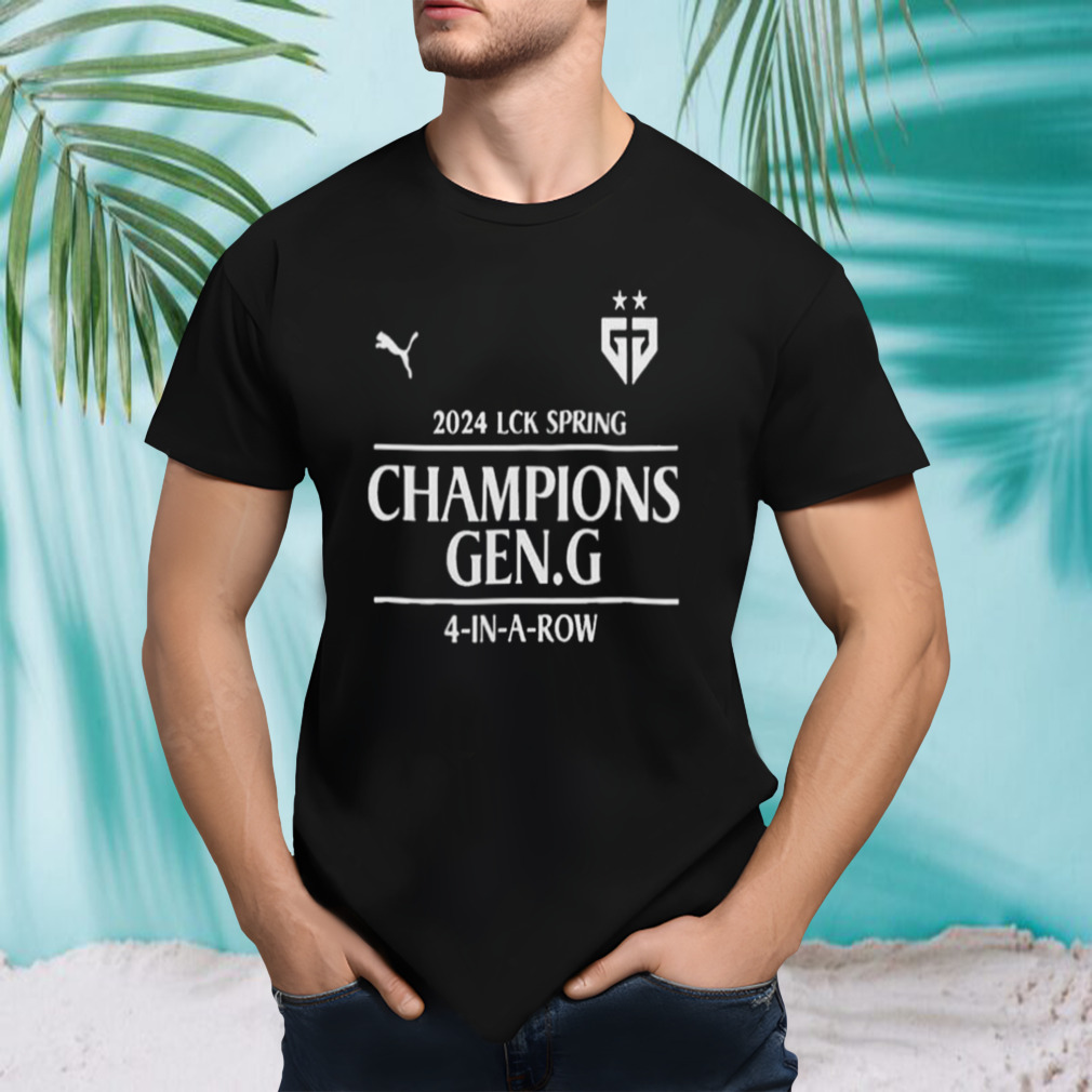Gen G Esports 2024 LCK Champions Spring 4-In-A-Row T-Shirt