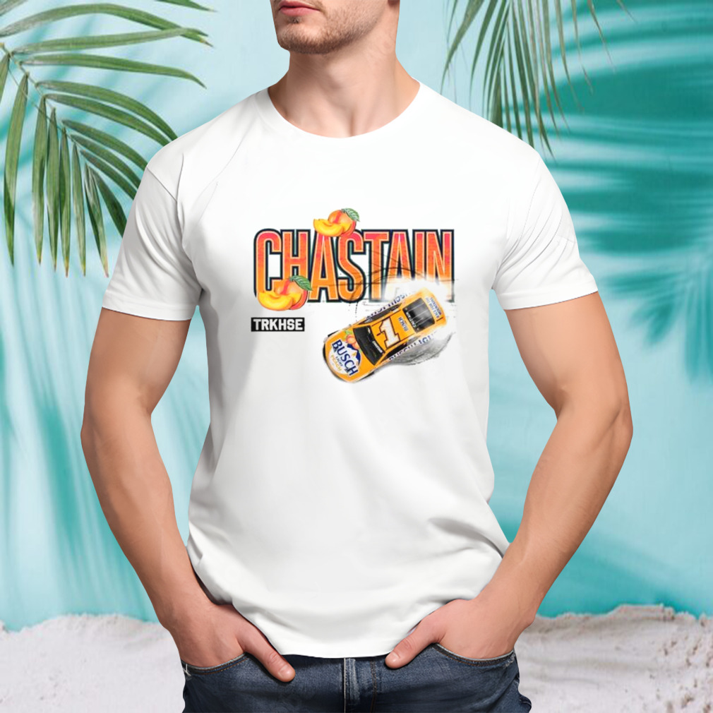 Men’s Ross Chastain Trackhouse Racing Team Collection Steel Busch Light Peach T-shirt
