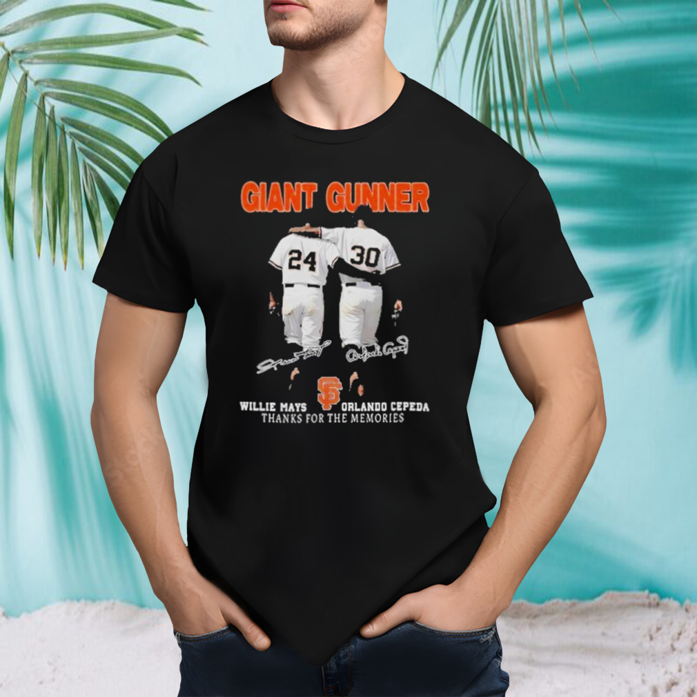 San Francisco Giants Orlando Cepeda Willie Mays Giant Gunner T-Shirt