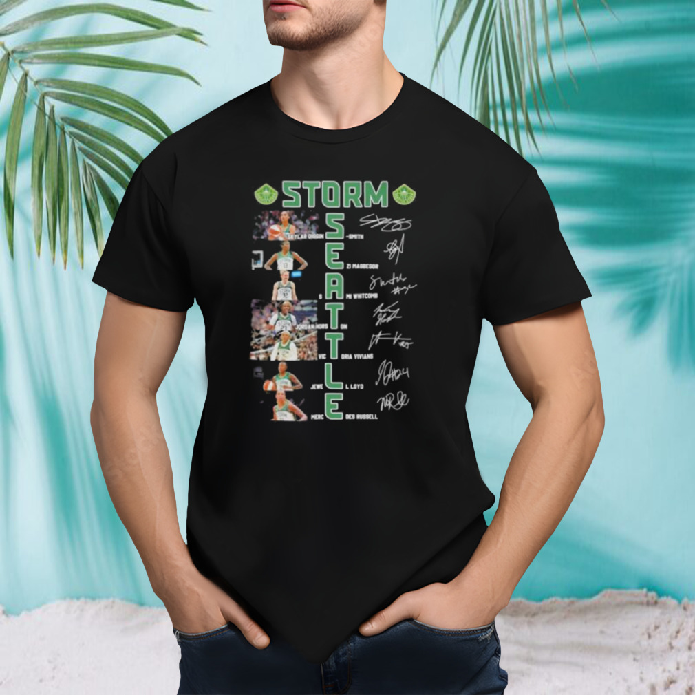 Seattle Storm Team Players 2024 Signatures Shirt