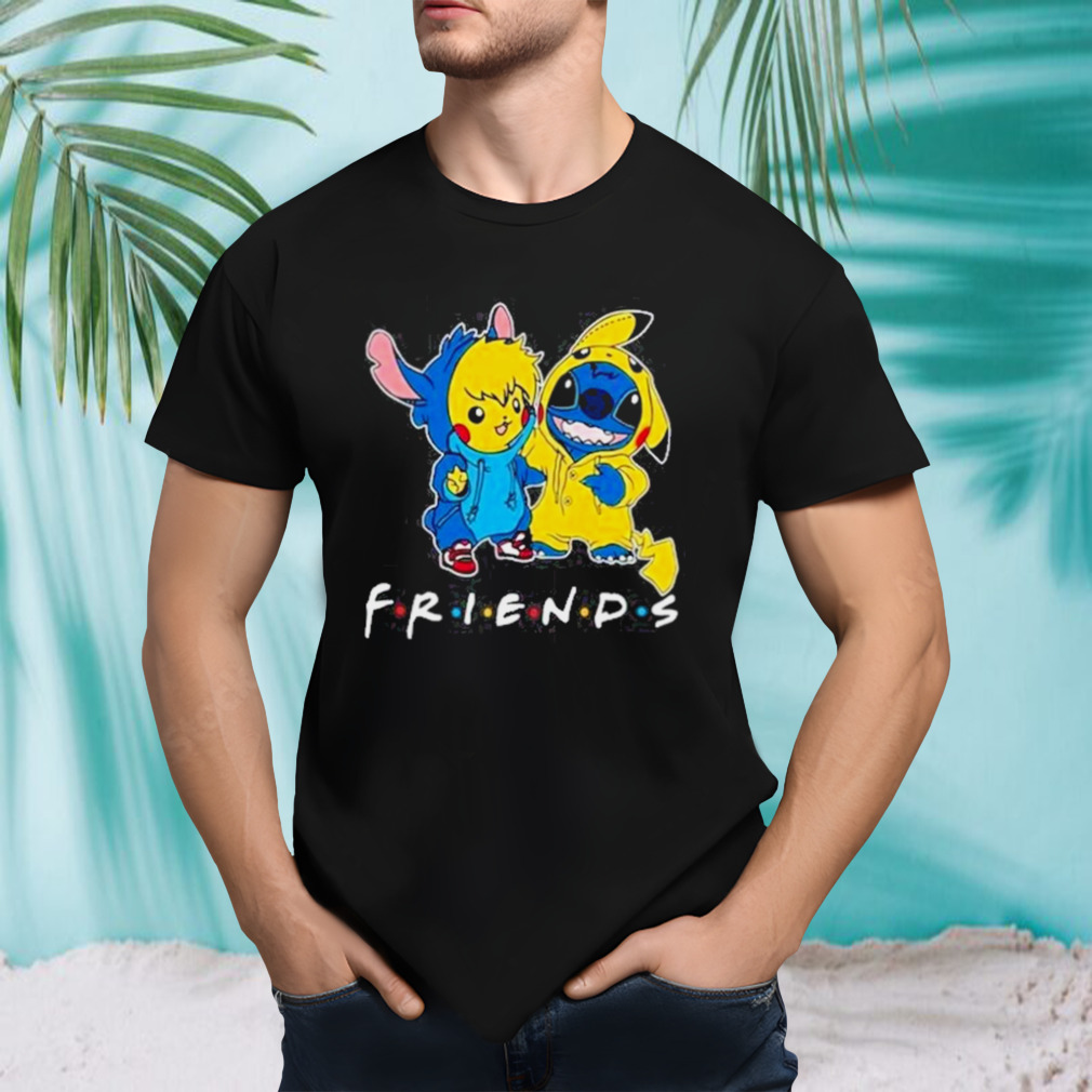 Stitch And Pokemon Pikachu Friends For Life Disney Fan T-Shirt