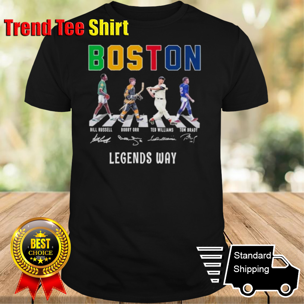 Boston Sports Teams Legends Players Abbey Road Signatures Shirt