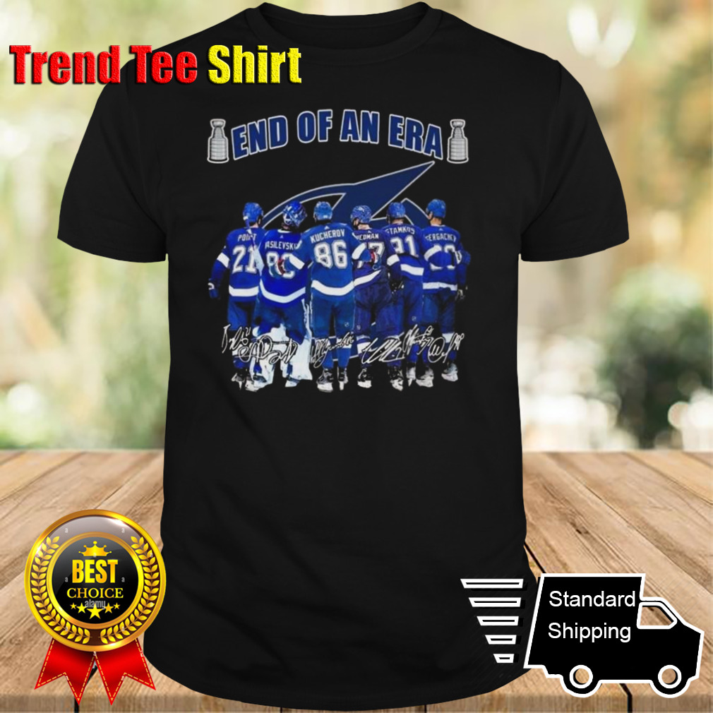 End Of An Era NHL Tampa Bay Lightning Ice Hockey Team Signatures T-shirt