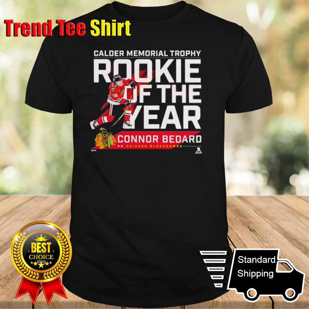 NHL Connor Bedard 98 Chicago Blackhawks 2024 Calder Memorial Trophy Winner Shirt