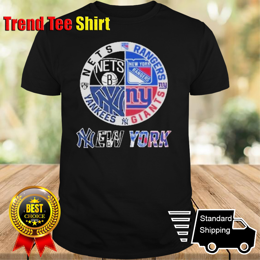 New York Yankees NY Giants NY Rangers Brooklyn Nets Proud City Sport Fan T-Shirt