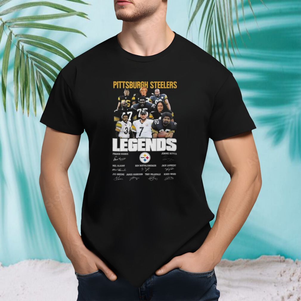 NFL Pittsburgh Steelers American Football Team Legends Signatures T-shirt