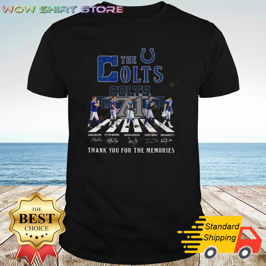 The Indianapolis Colts Signatures Thank You For The Memories Abbey Road T-shirt