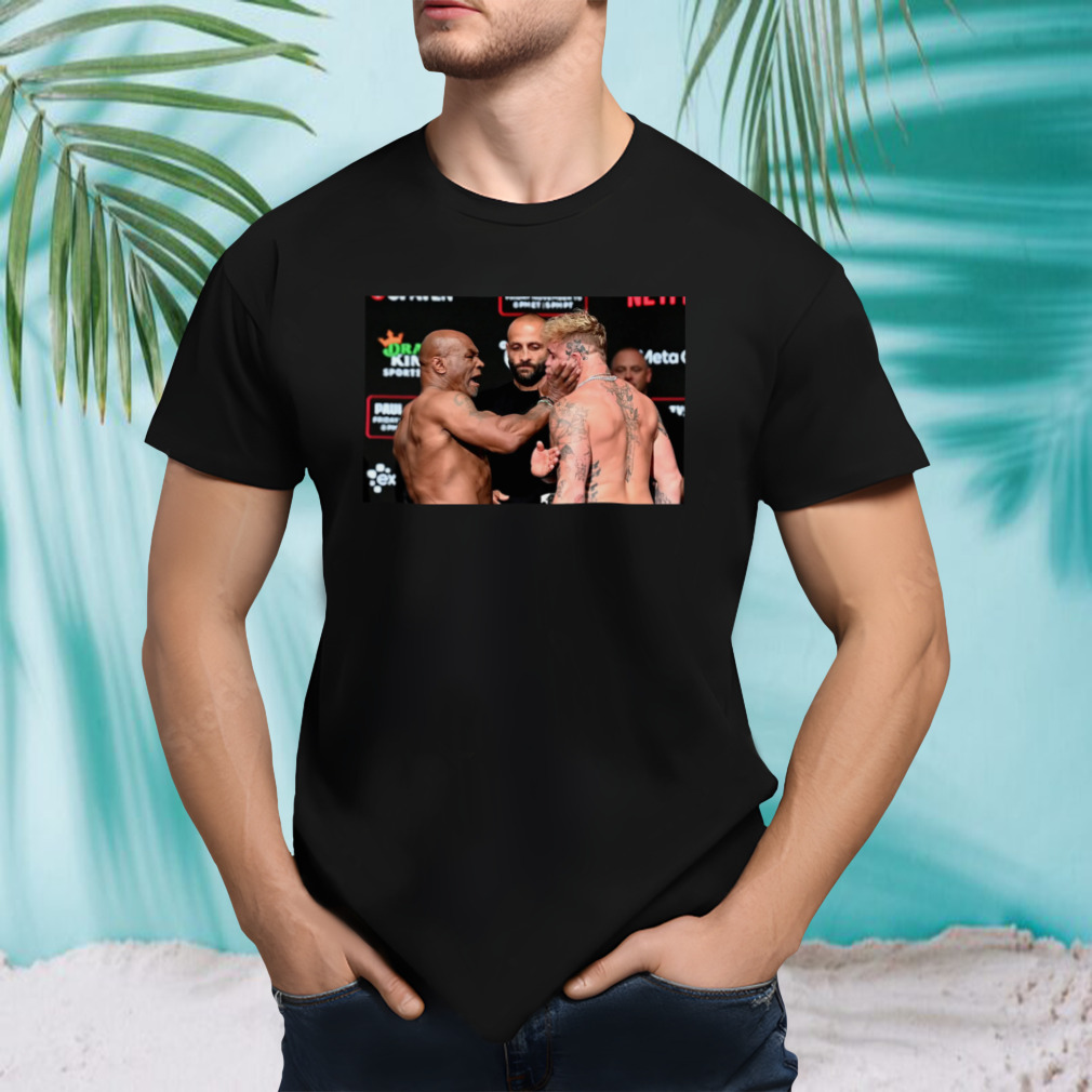 Mike Tyson slaps Jake Paul in face during final stare down shirt